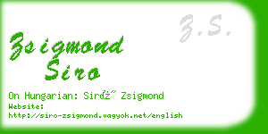 zsigmond siro business card